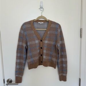 Madewell Cropped Cardigan in Brown and Gray